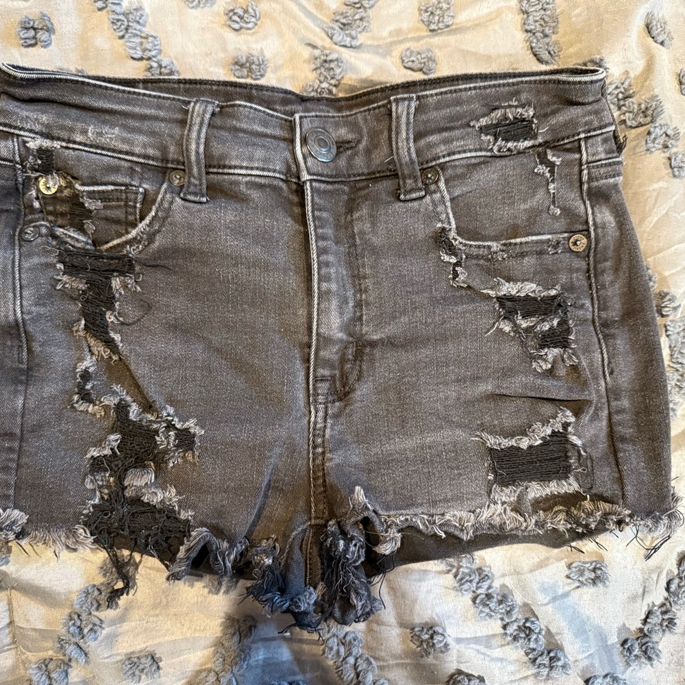 American Eagle Outfitters Charcoal Distressed Shorts